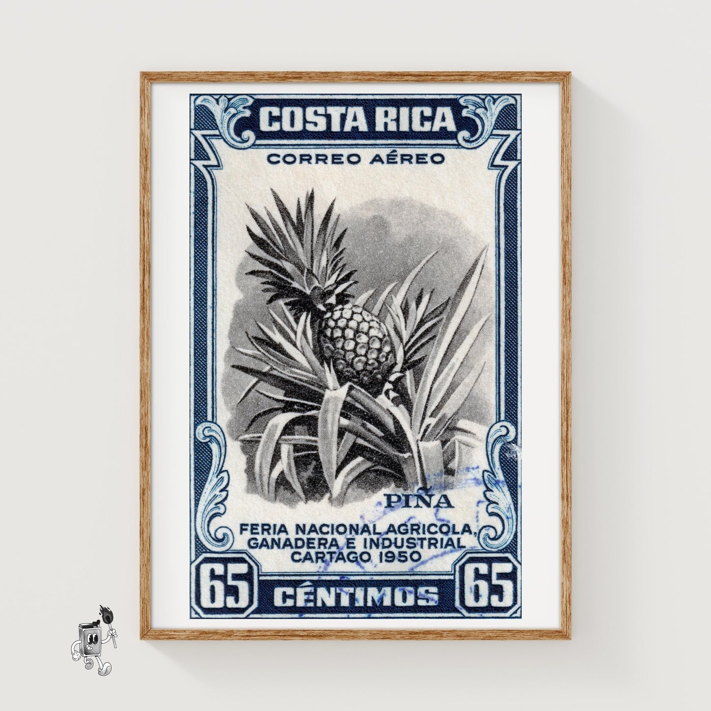 Vintage Pineapple Postage Stamp Print - vintage matchbox label print