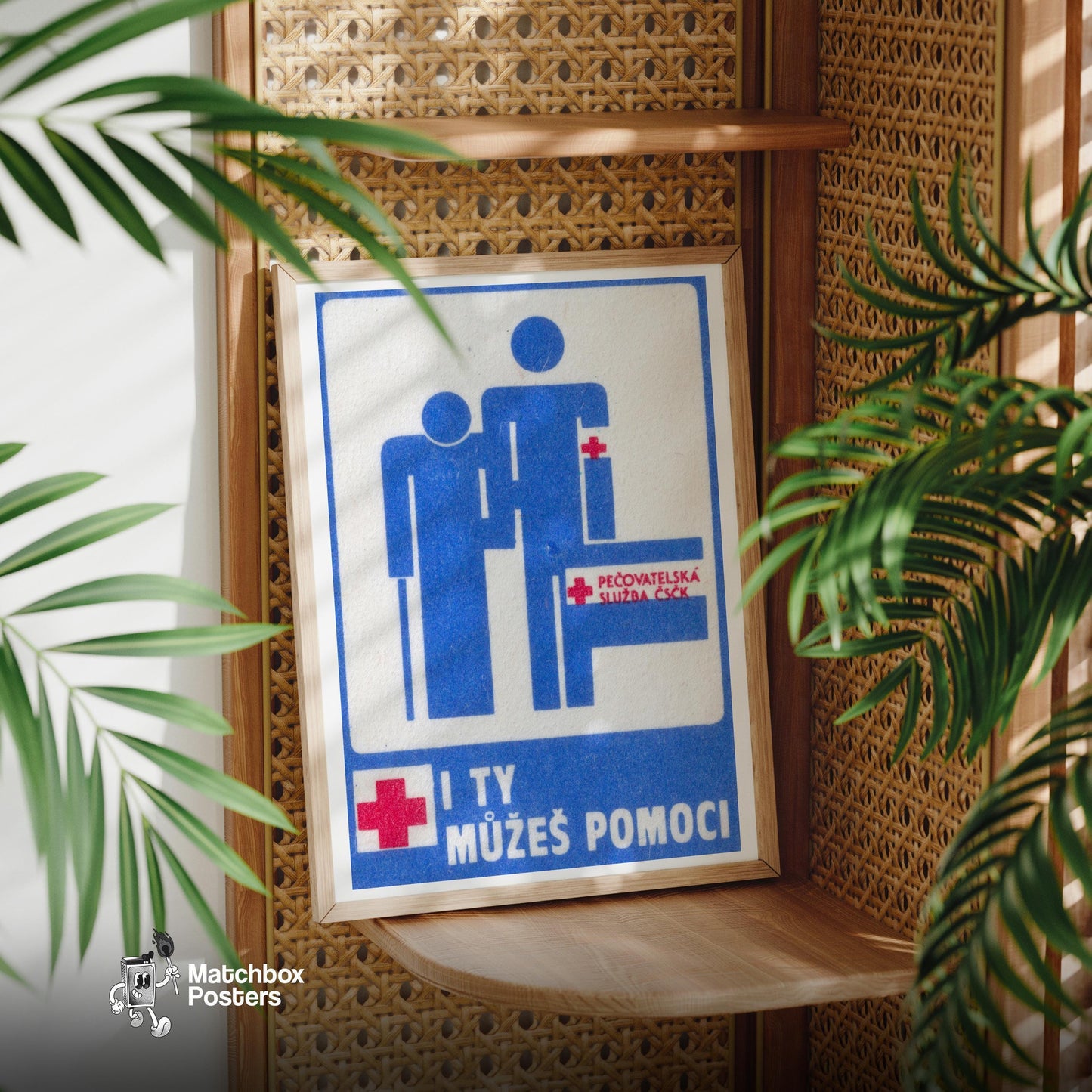 You Can Help - vintage matchbox label print - office wall
