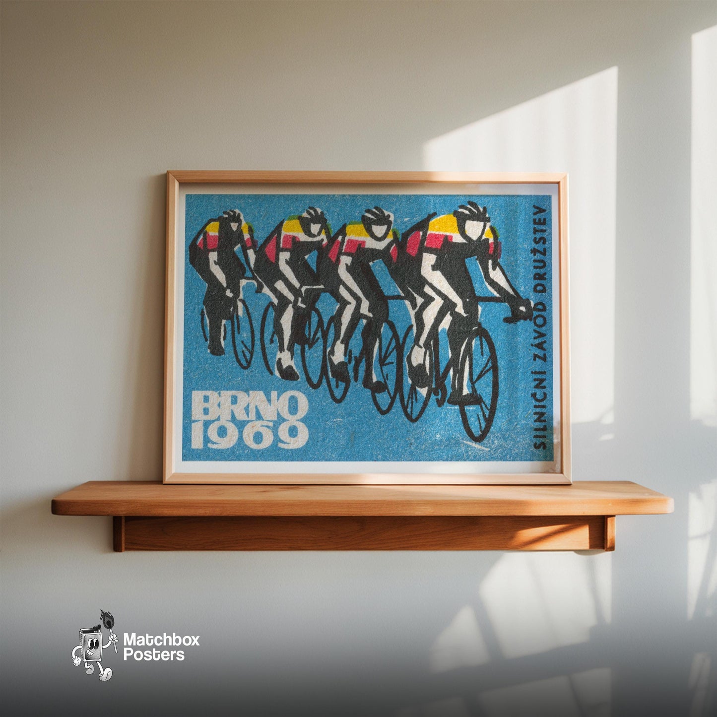 Track Cycling World Championship Brno - vintage matchbox label print - size comparison