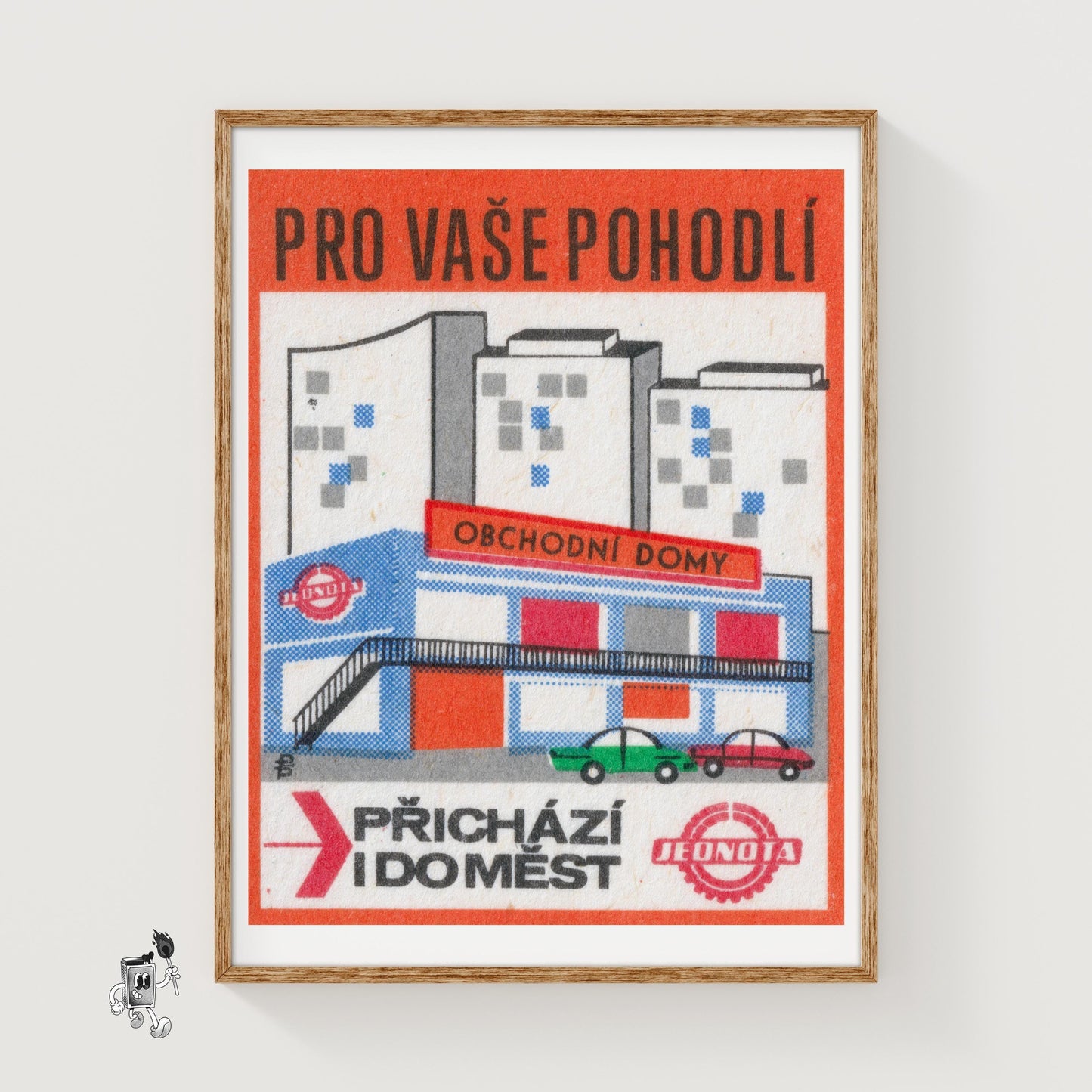 Convinience Store - vintage matchbox label print