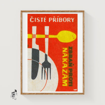 Cutlery - vintage matchbox label print
