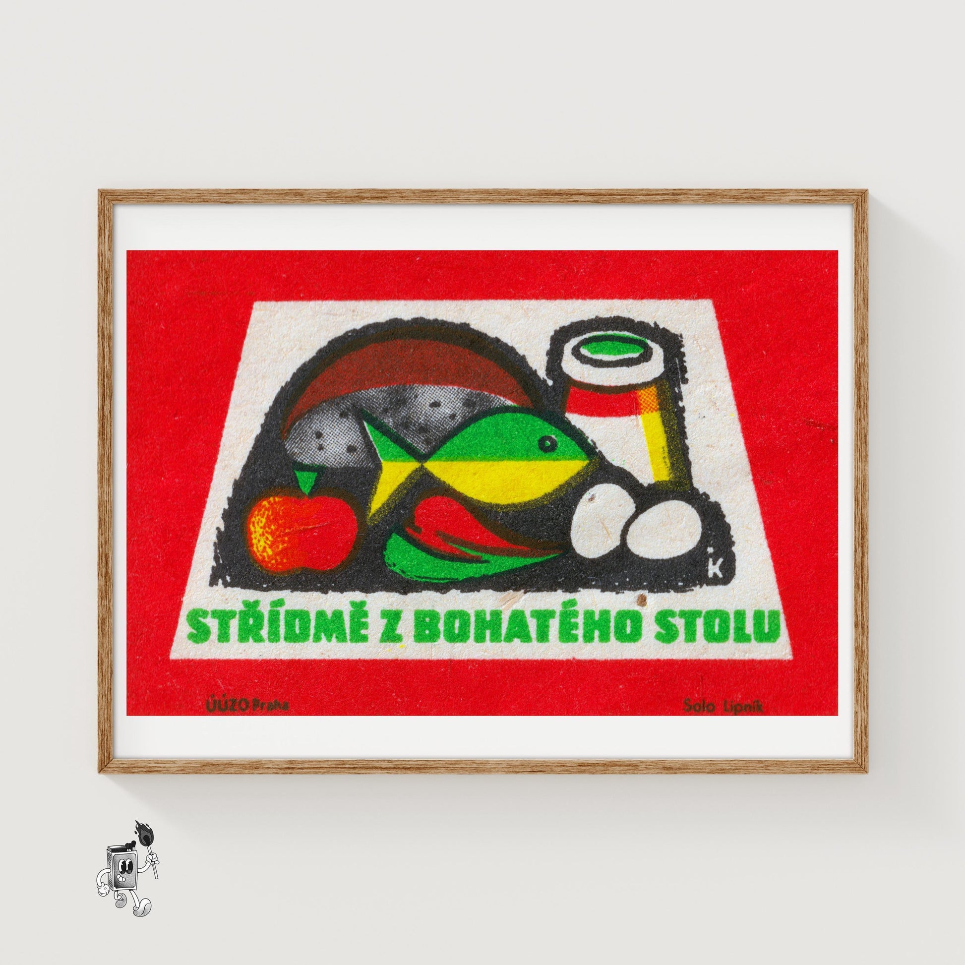 Balanced Diet - vintage matchbox label print