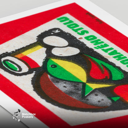 Balanced Diet - vintage matchbox label print - close-up detail
