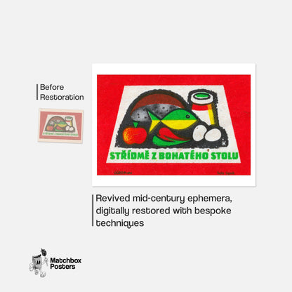 Balanced Diet - vintage matchbox label print - framed wall art preview