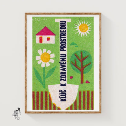 Healthy Environment - vintage matchbox label print