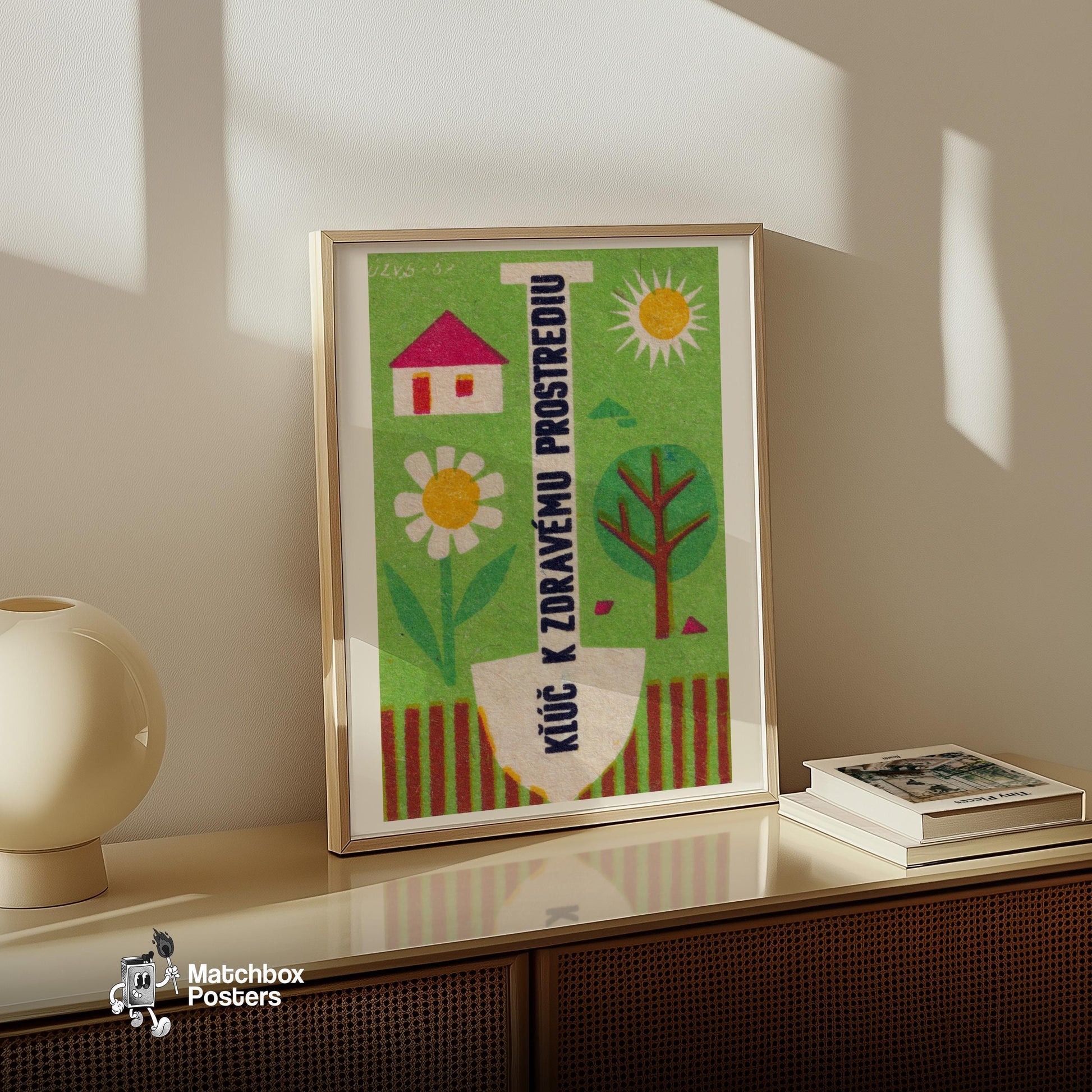 Healthy Environment - vintage matchbox label print - size comparison