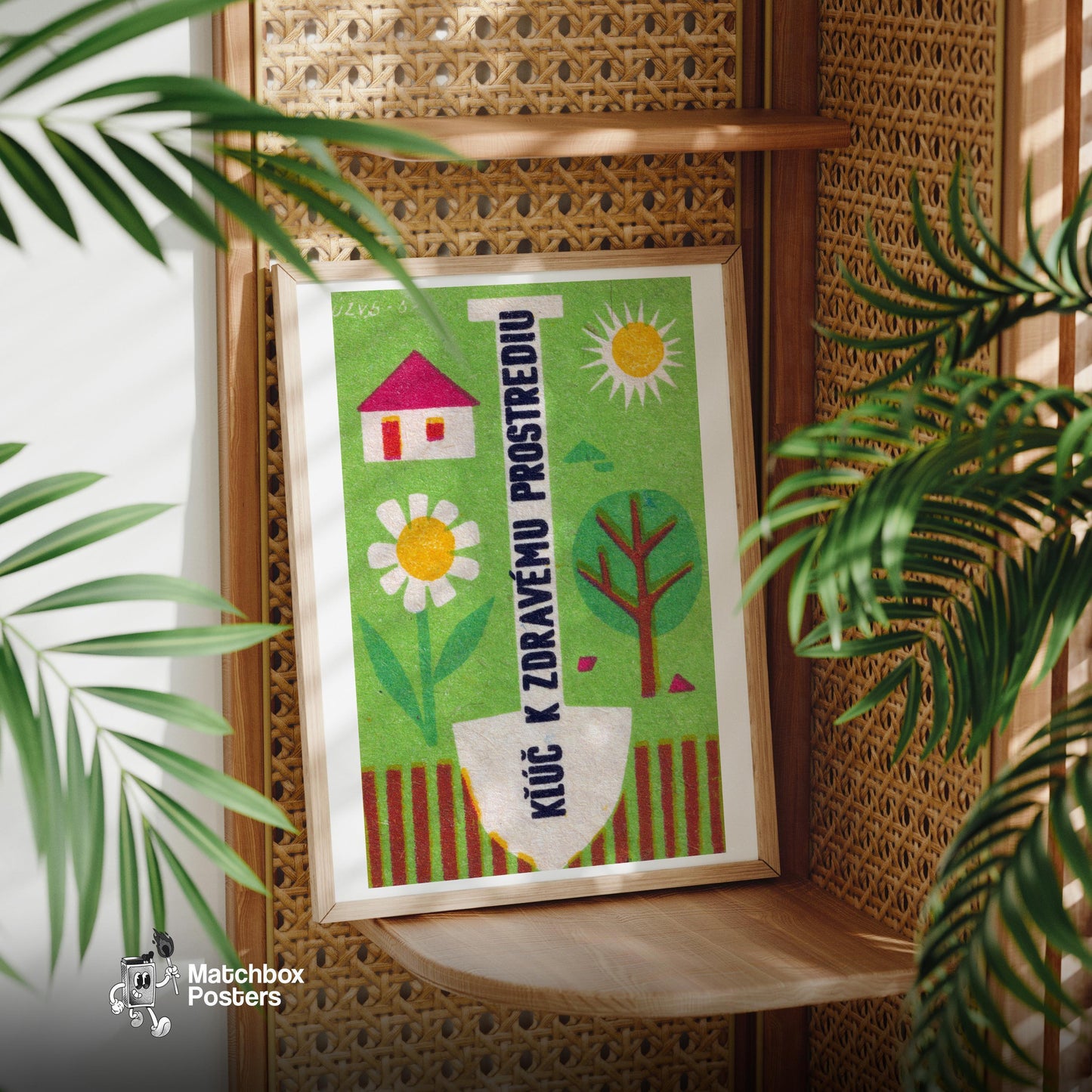 Healthy Environment - vintage matchbox label print - office wall