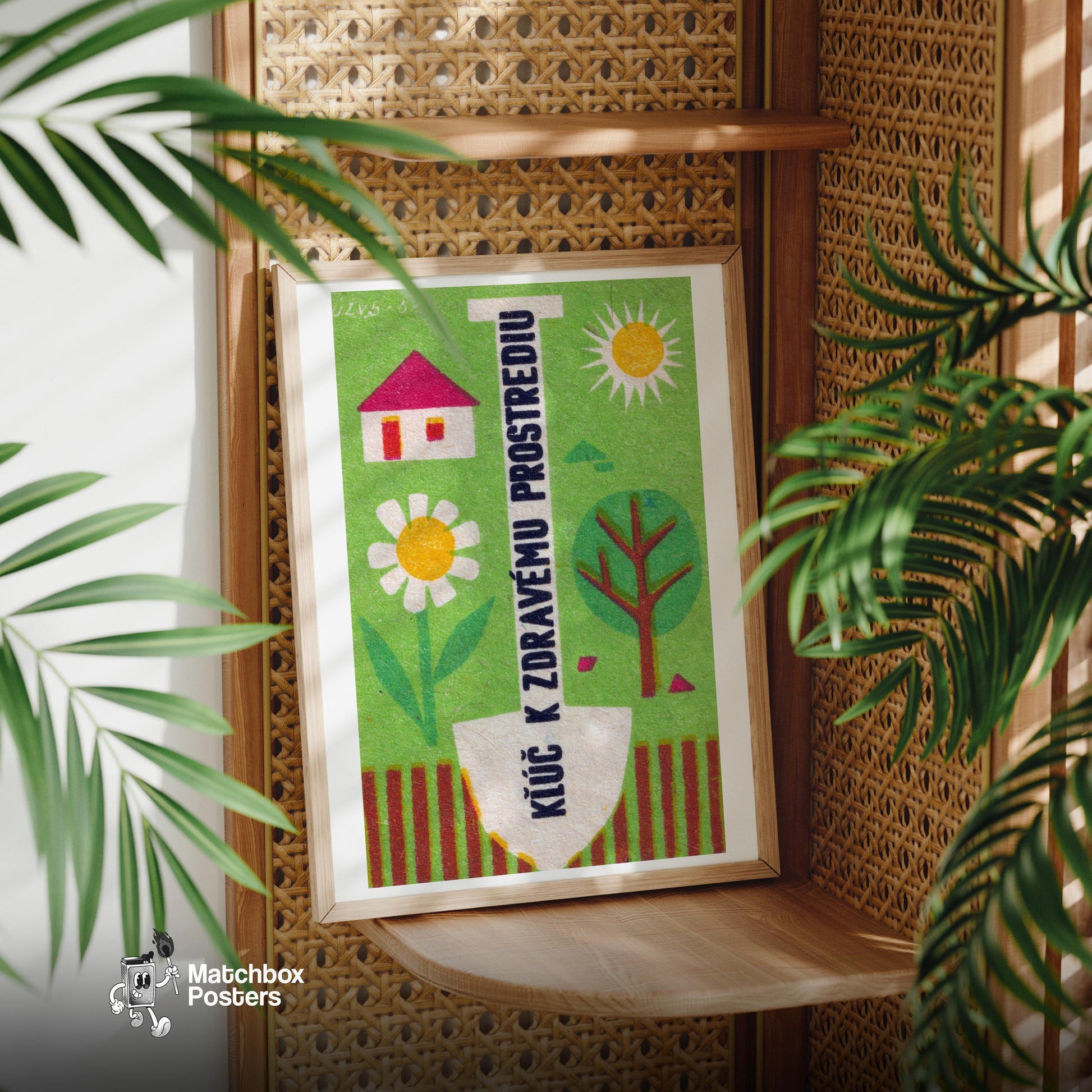 Healthy Environment - vintage matchbox label print - office wall