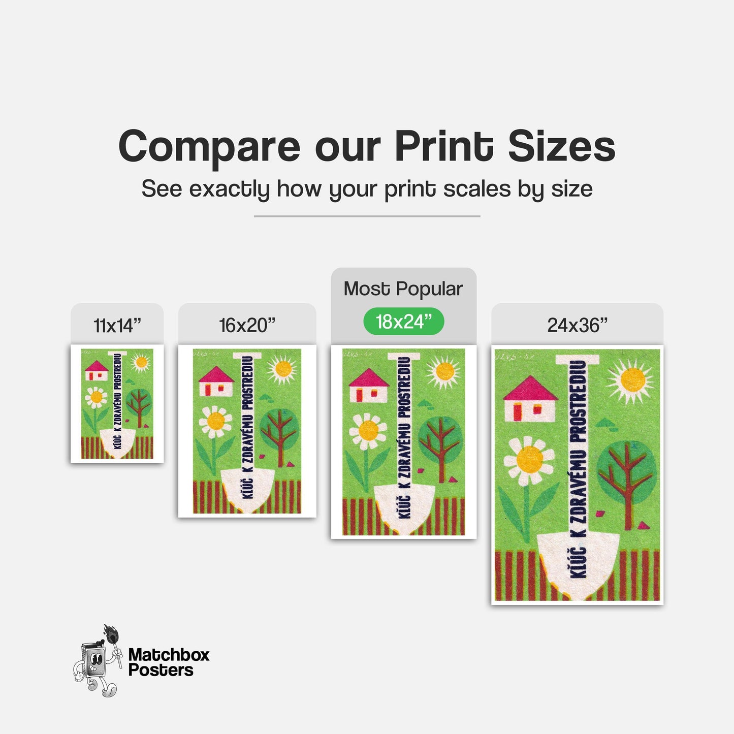 Healthy Environment - vintage matchbox label print - gallery wall preview