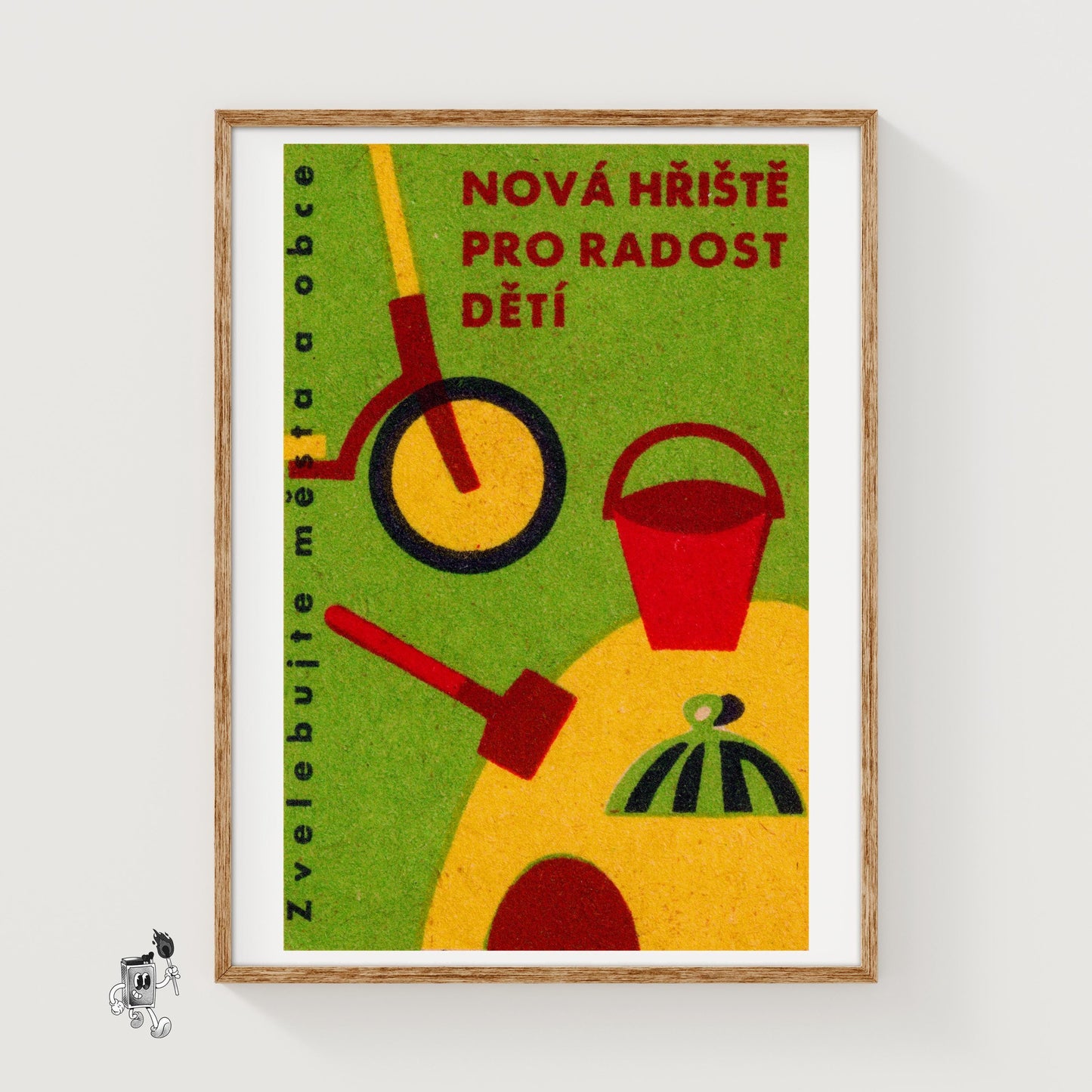 Children's Playground Toys Including - vintage matchbox label print