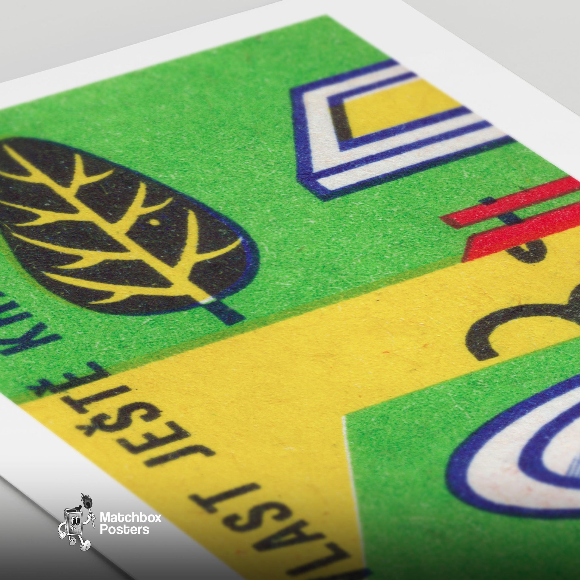 Stylized Tree - vintage matchbox label print - close-up detail