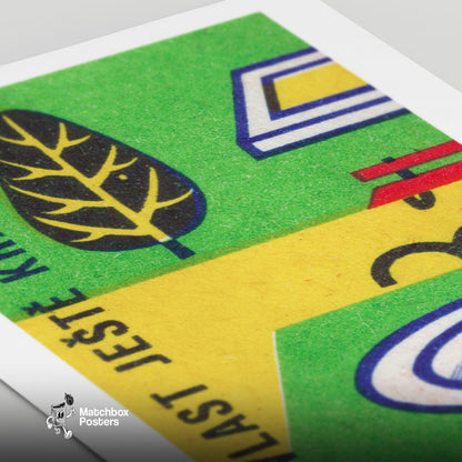 Stylized Tree - vintage matchbox label print - close-up detail