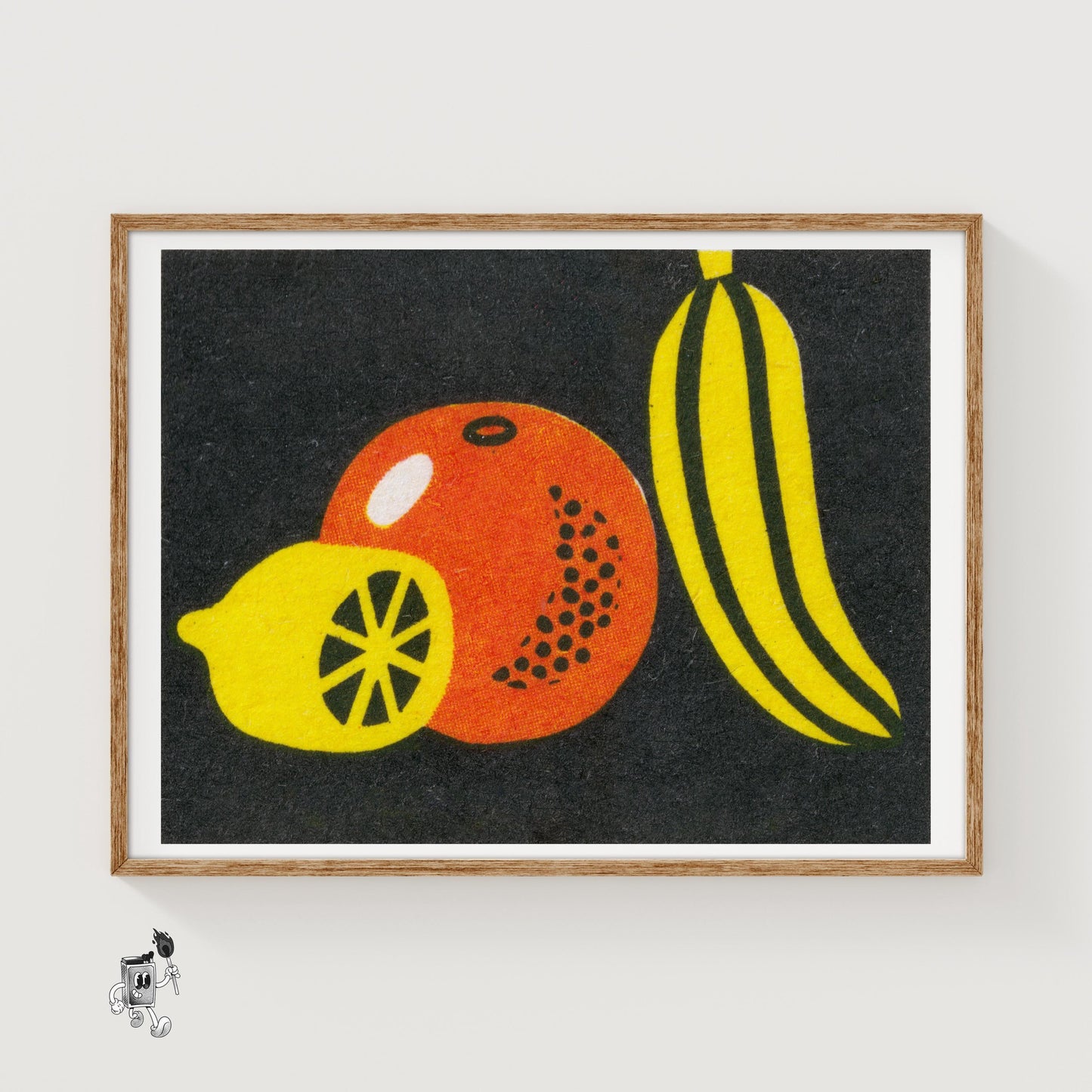 Lemon Orange Banana - vintage matchbox label print
