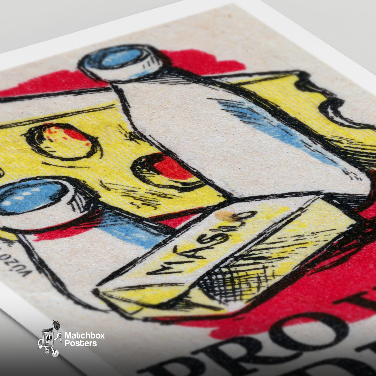 Cheese, Milk & Butter - vintage matchbox label print - close-up detail