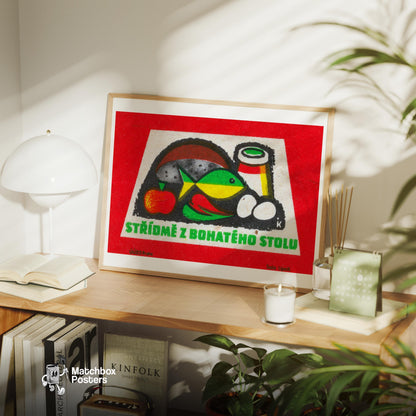 Balanced Diet - vintage matchbox label print - office wall