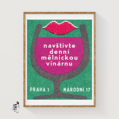 Wine Bar - vintage matchbox label print