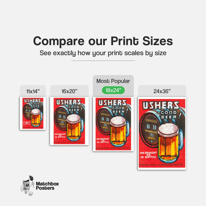 Beer Mug - vintage matchbox label print - gallery wall preview