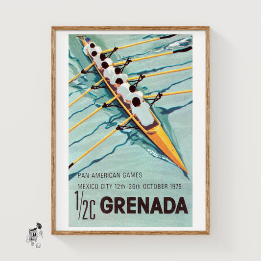Rowing Team - vintage matchbox label print