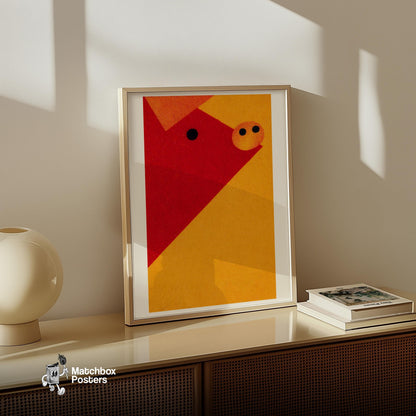 Fox - vintage matchbox label print - size comparison