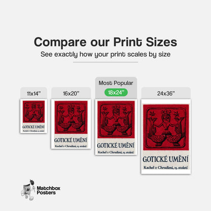 Red Mermaid - vintage matchbox label print - gallery wall preview