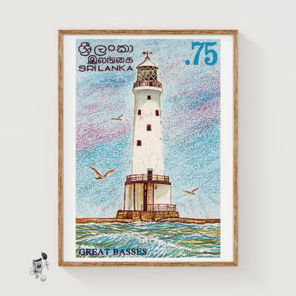 Lighthouse Wall Art - vintage matchbox label print
