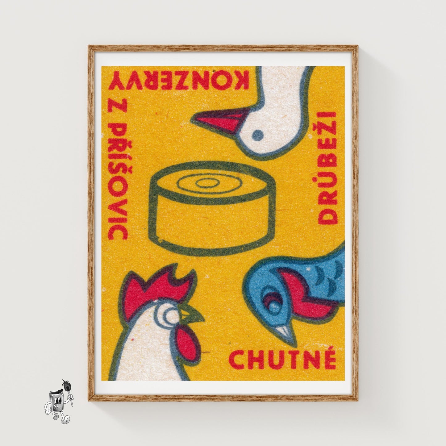 Czech Poultry - vintage matchbox label print