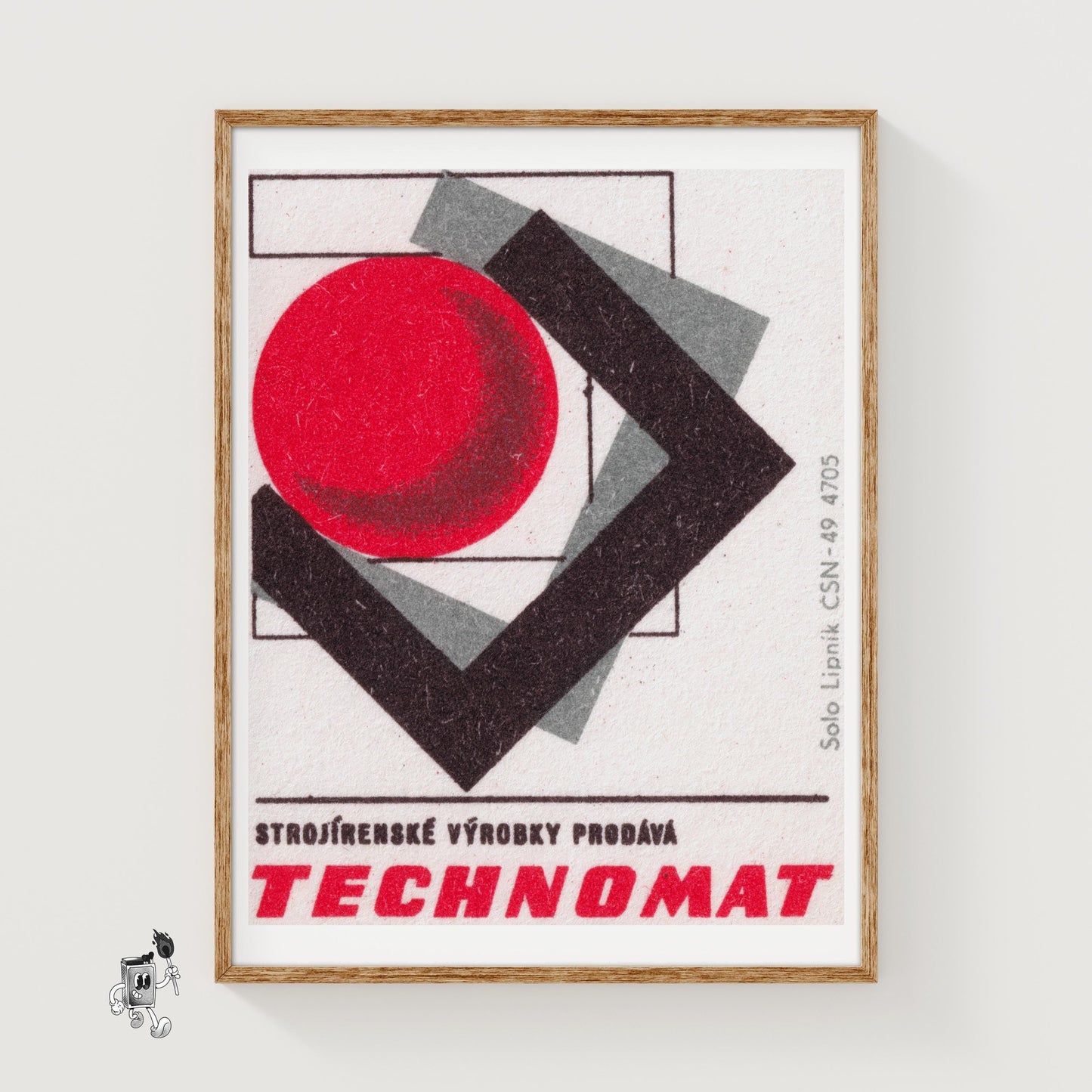 Geometric - vintage matchbox label print