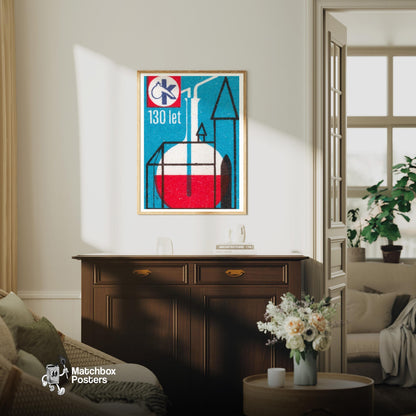 Chemical Engineering - vintage matchbox label print - living room mockup