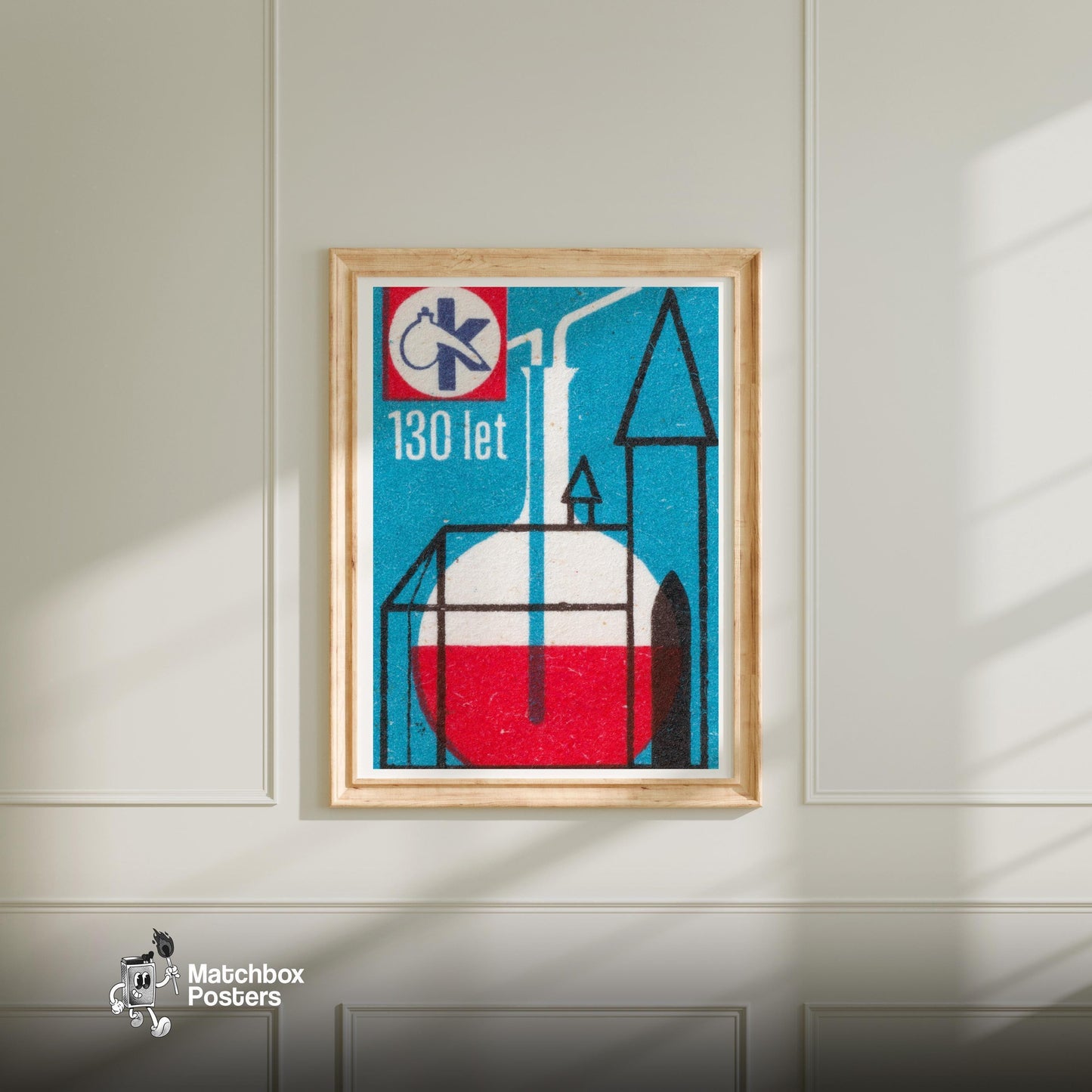 Chemical Engineering - vintage matchbox label print - bedroom mockup