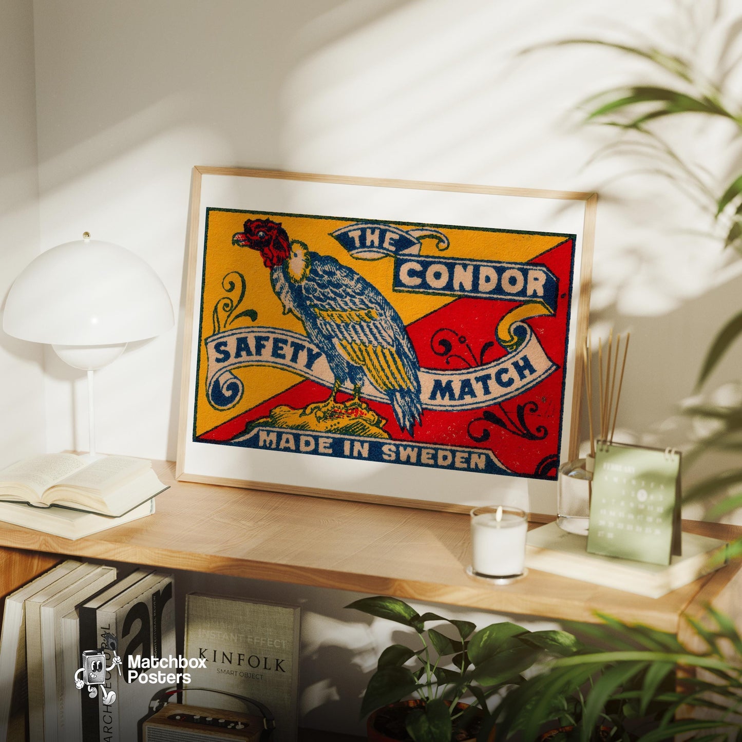 Condor - vintage matchbox label print - office wall