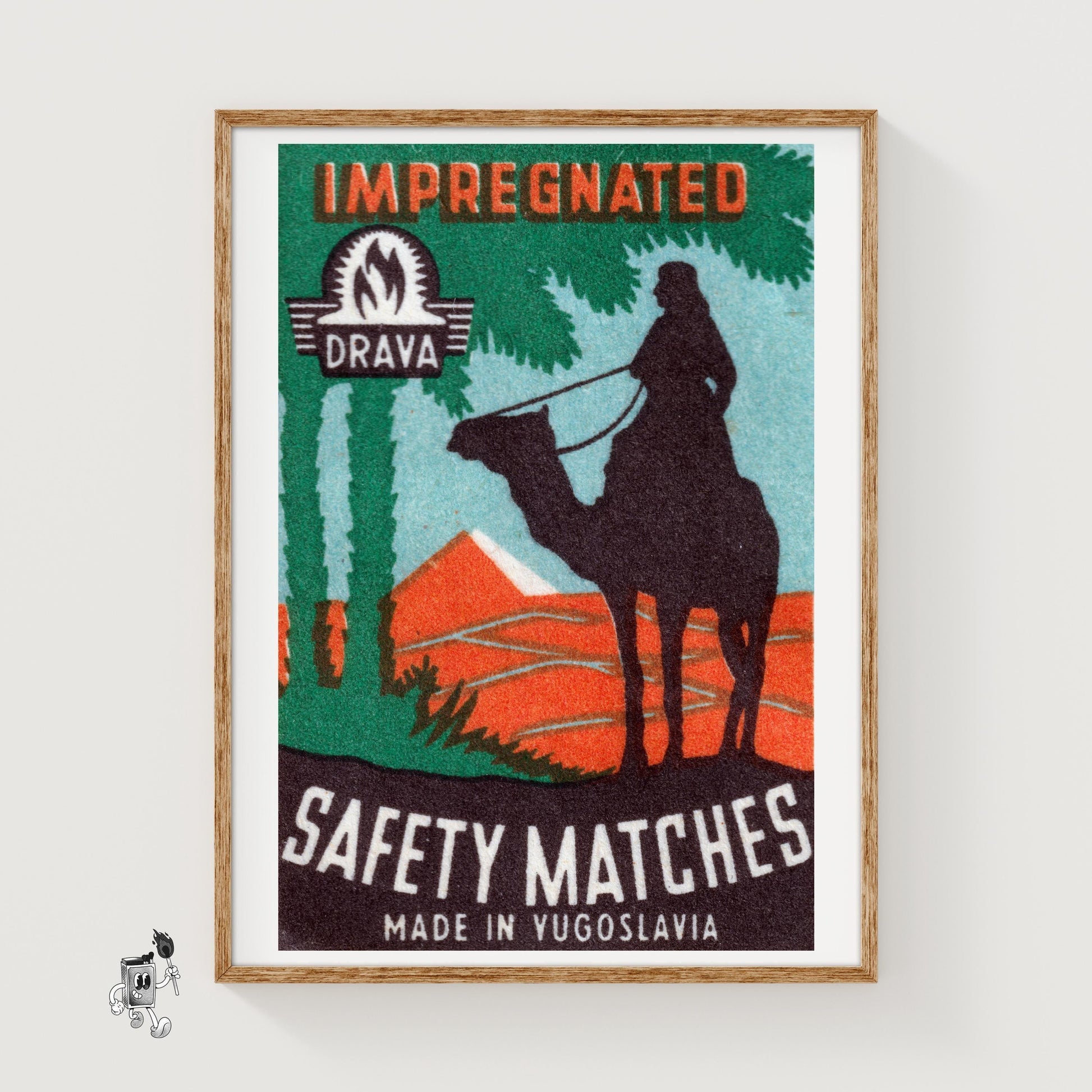 Camel Rider - vintage matchbox label print