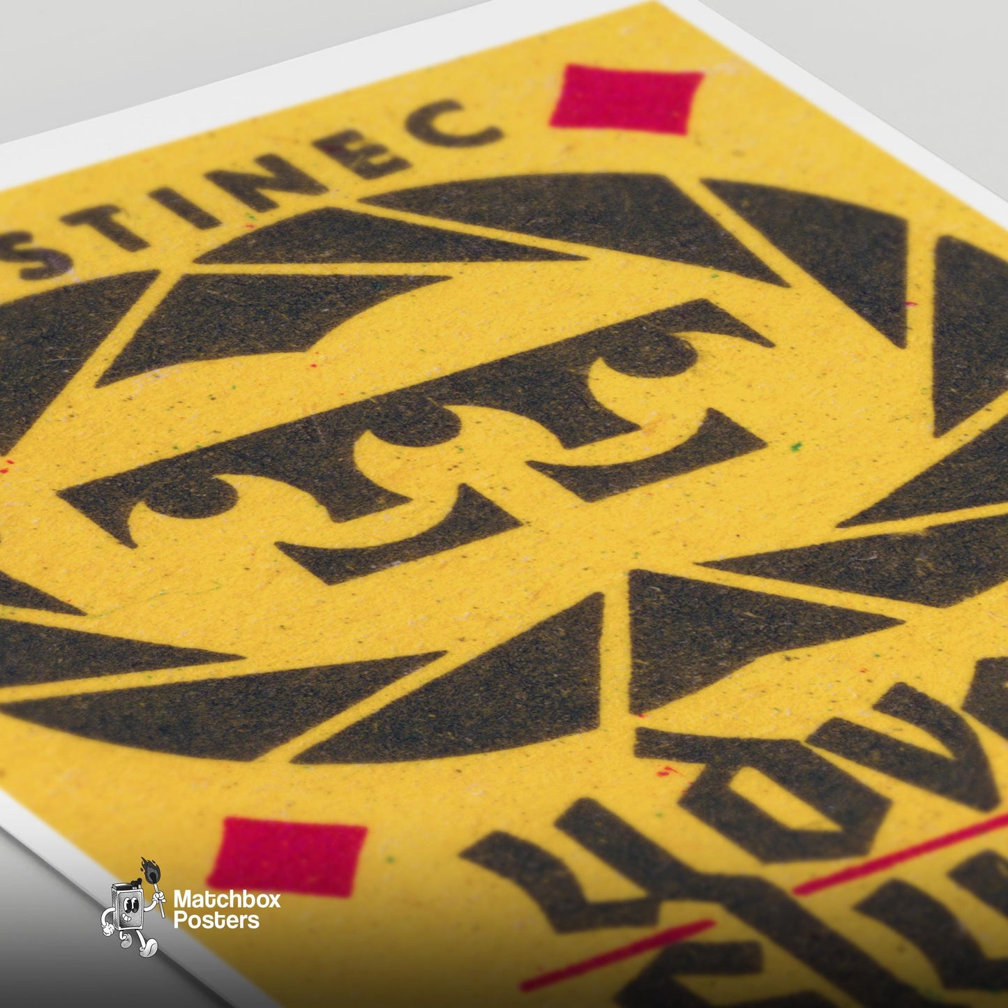 Geometric Design - vintage matchbox label print - close-up detail
