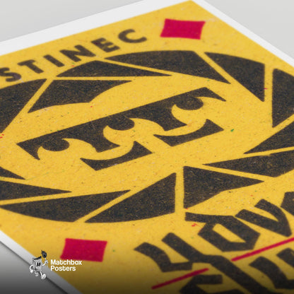 Geometric Design - vintage matchbox label print - close-up detail