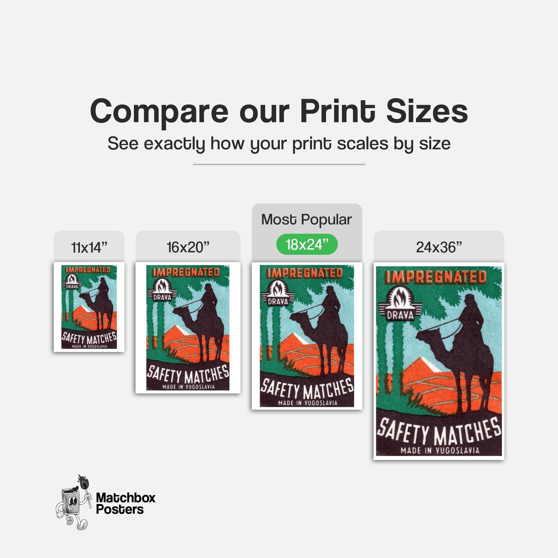Camel Rider - vintage matchbox label print - gallery wall preview