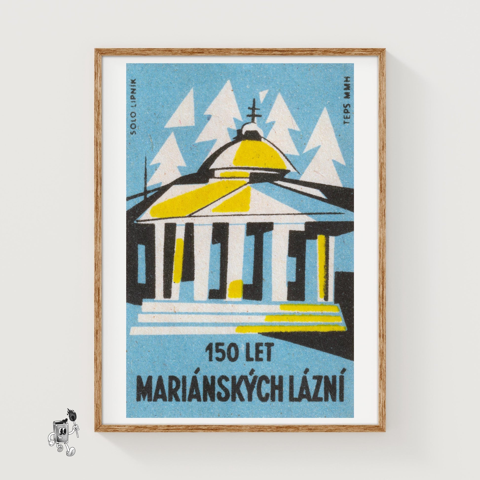 Greek Architecture - vintage matchbox label print