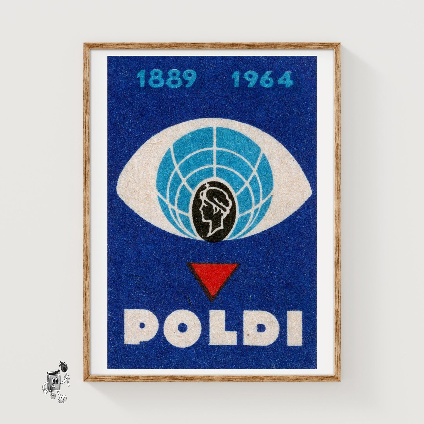 Globe in Eye - vintage matchbox label print