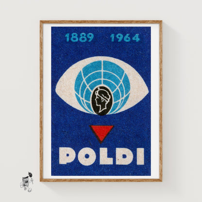 Globe in Eye - vintage matchbox label print