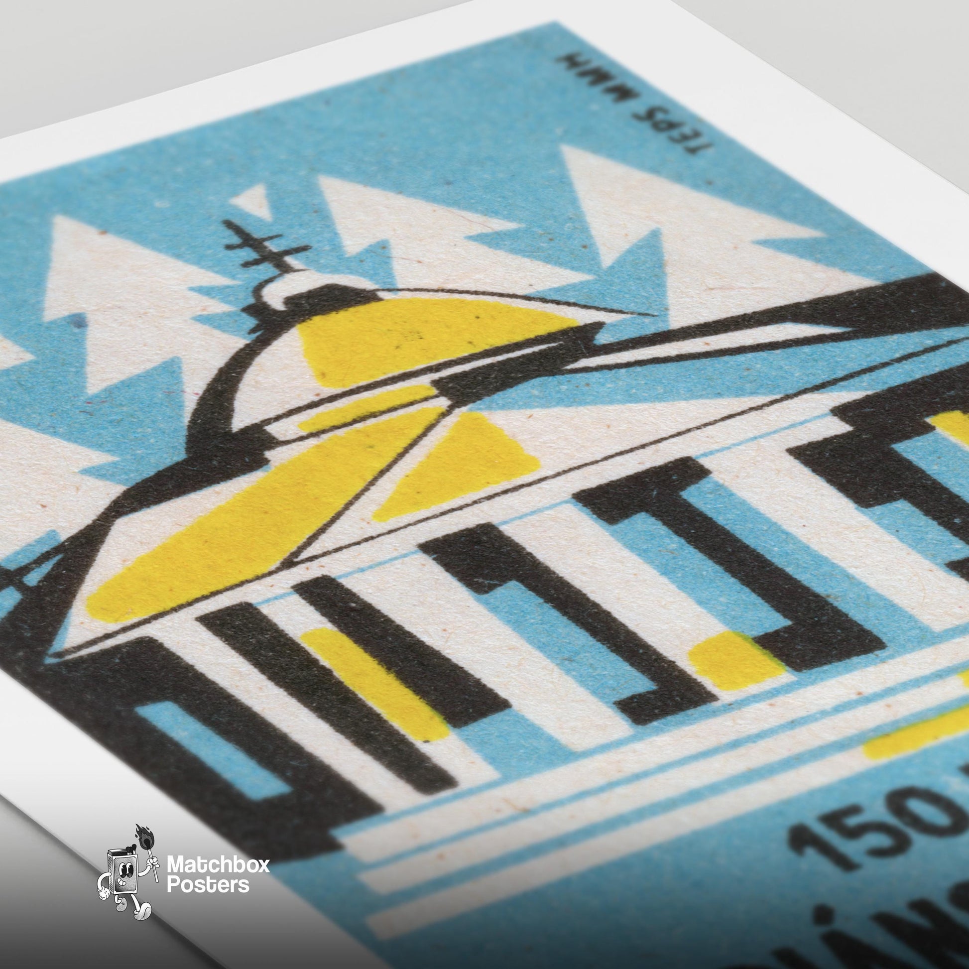 Greek Architecture - vintage matchbox label print - close-up detail
