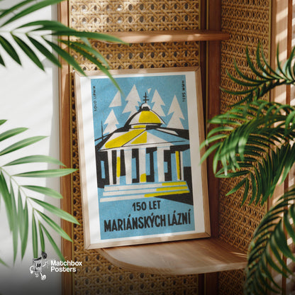 Greek Architecture - vintage matchbox label print - office wall