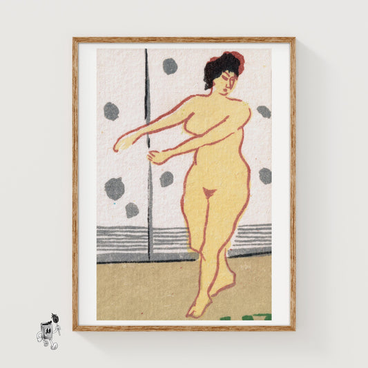 Dancing Woman - vintage matchbox label print