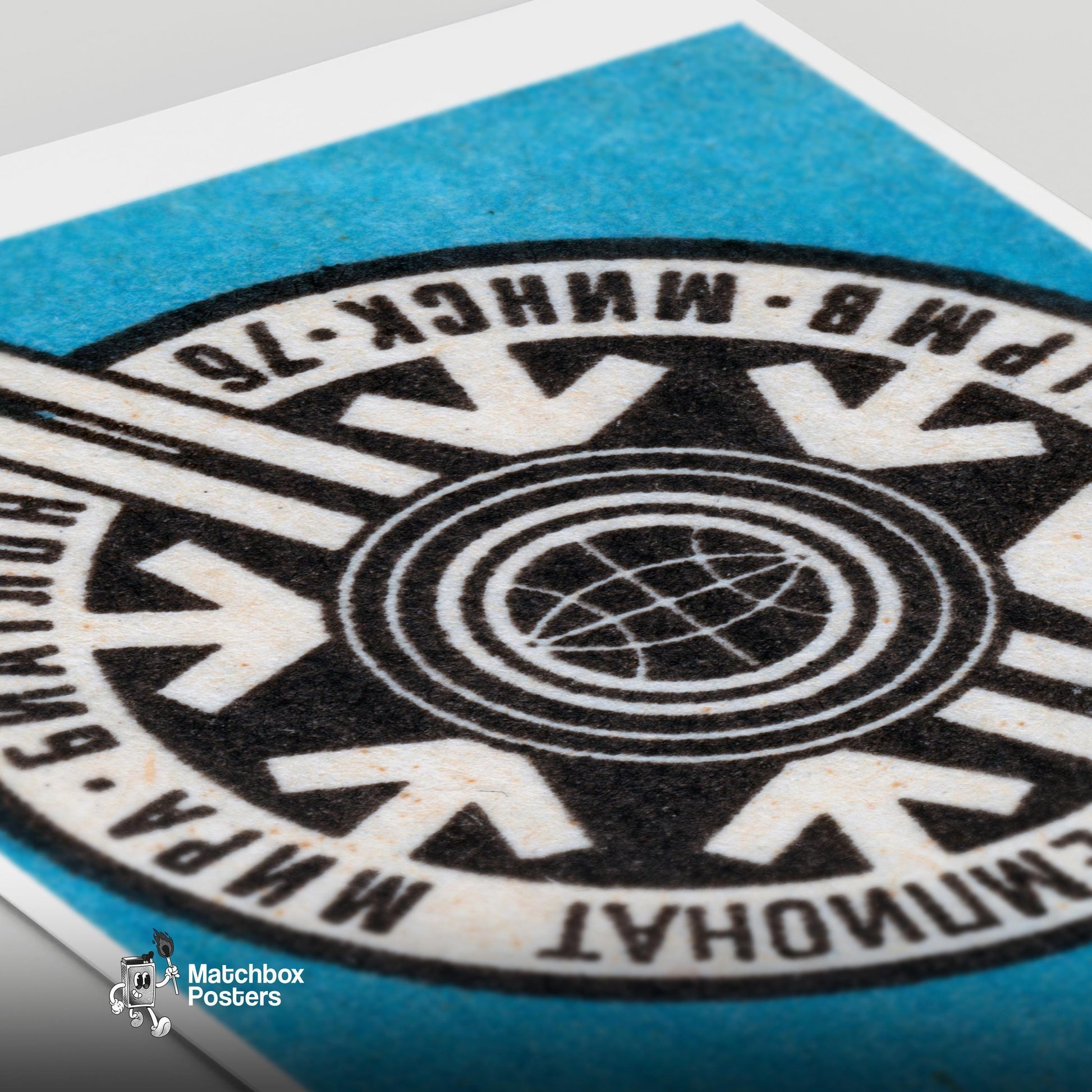 Biathlon Championship - vintage matchbox label print - close-up detail
