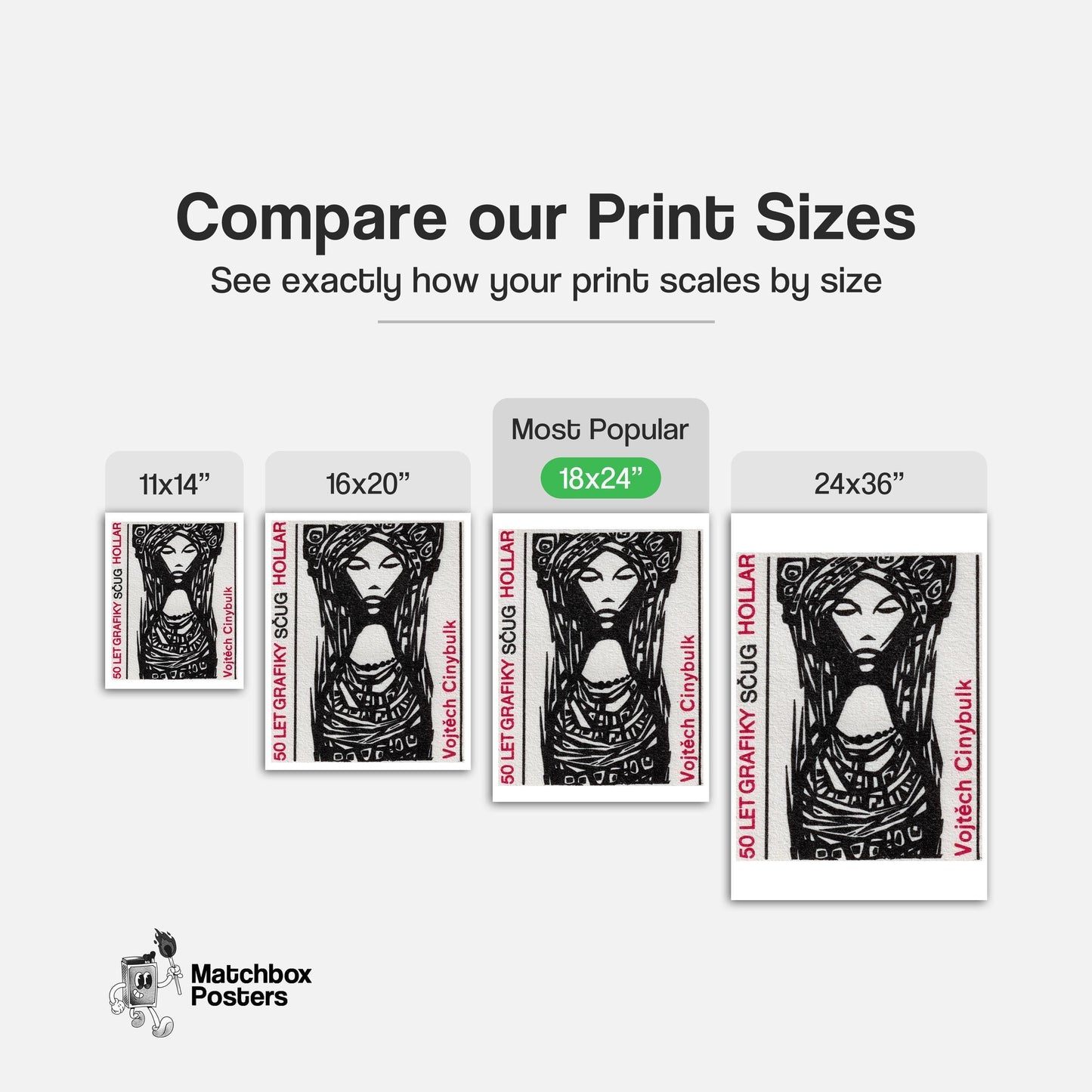 Traditional Woman - vintage matchbox label print - gallery wall preview
