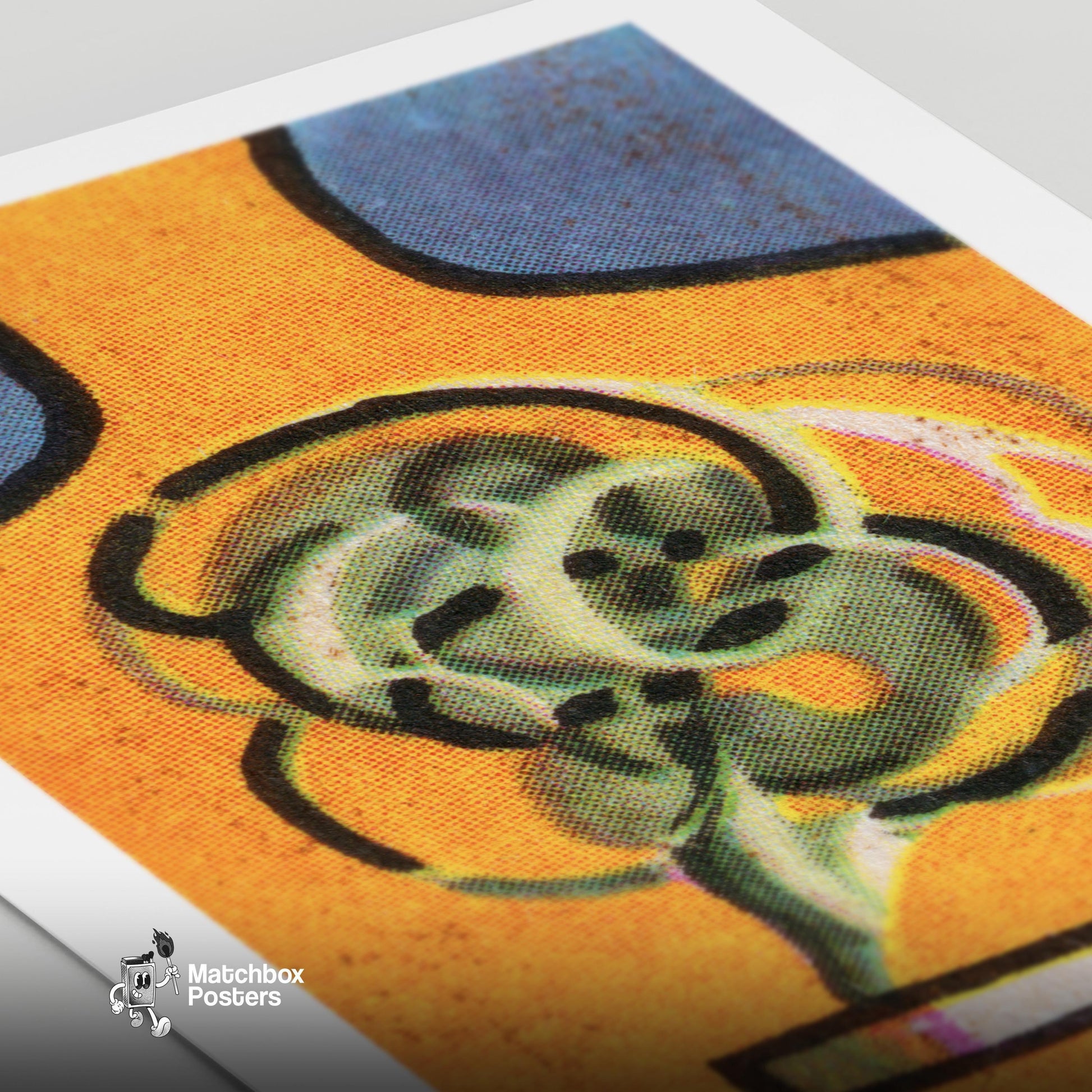 Abstract Swirls - vintage matchbox label print - close-up detail