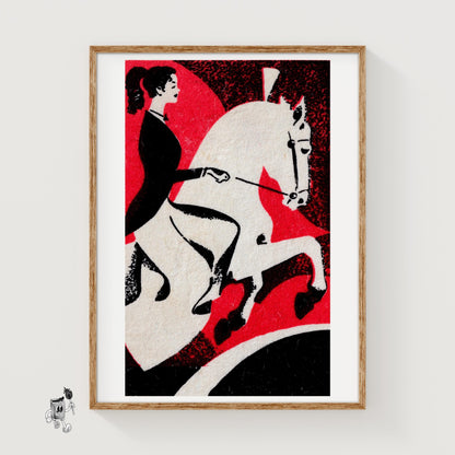 Horse Circus - vintage matchbox label print