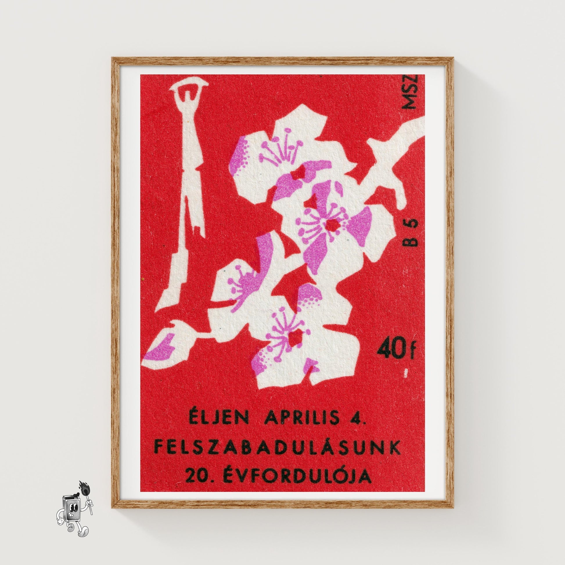 Floral - vintage matchbox label print