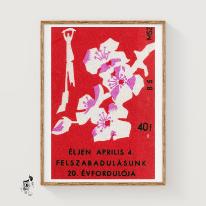 Floral - vintage matchbox label print