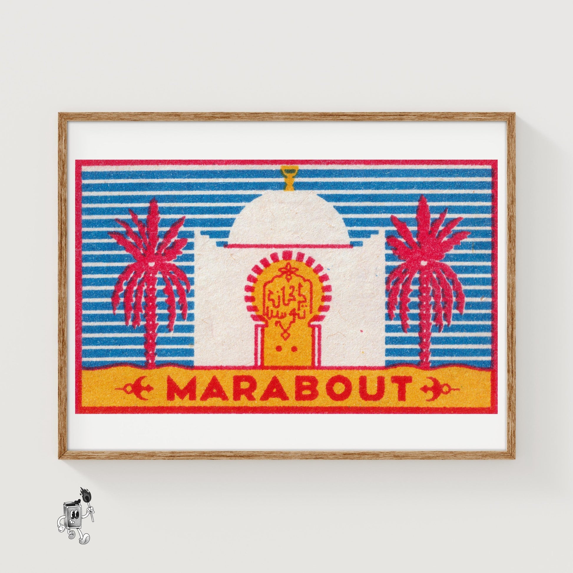 Marabout Temple - vintage matchbox label print