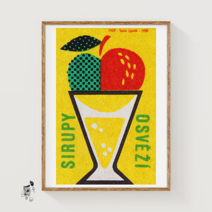 Fruit Cocktail - vintage matchbox label print