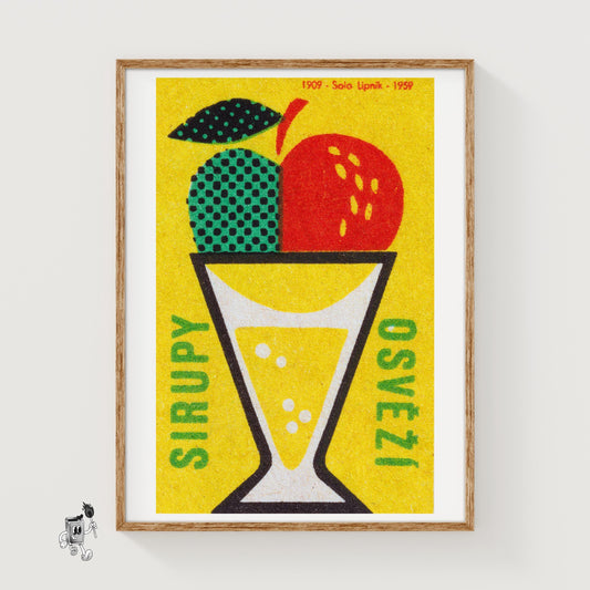 Fruit Cocktail - vintage matchbox label print