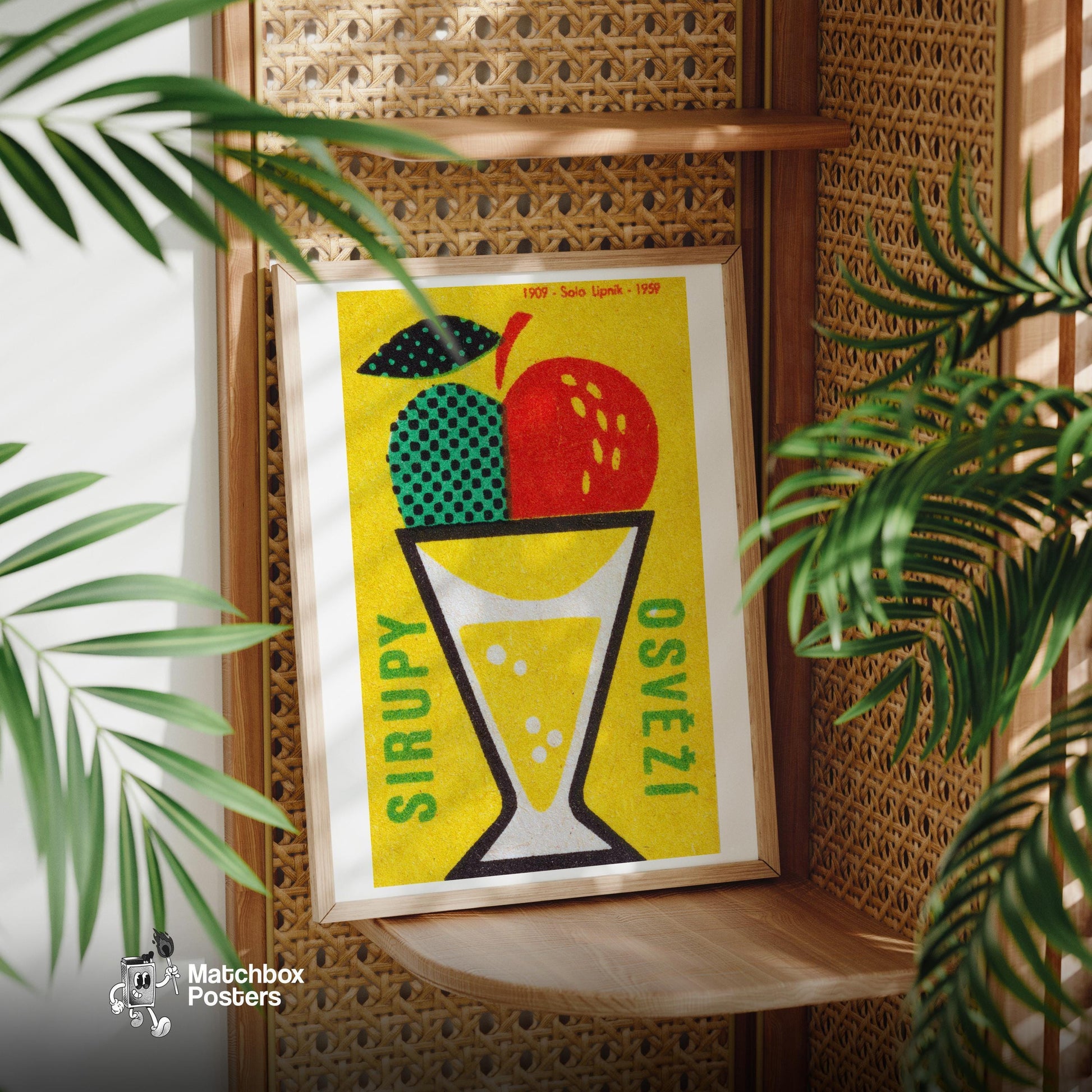 Fruit Cocktail - vintage matchbox label print - office wall